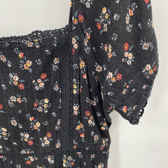 American Eagle Outfitters Square Neck Short Sleeve Floral Mini Dress Size XL - Picture 2 of 5